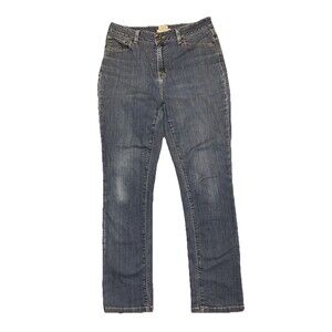 LL Bean Jeans Womens 8 Regular Blue Denim Classic Fit Straight Leg 5 pocket